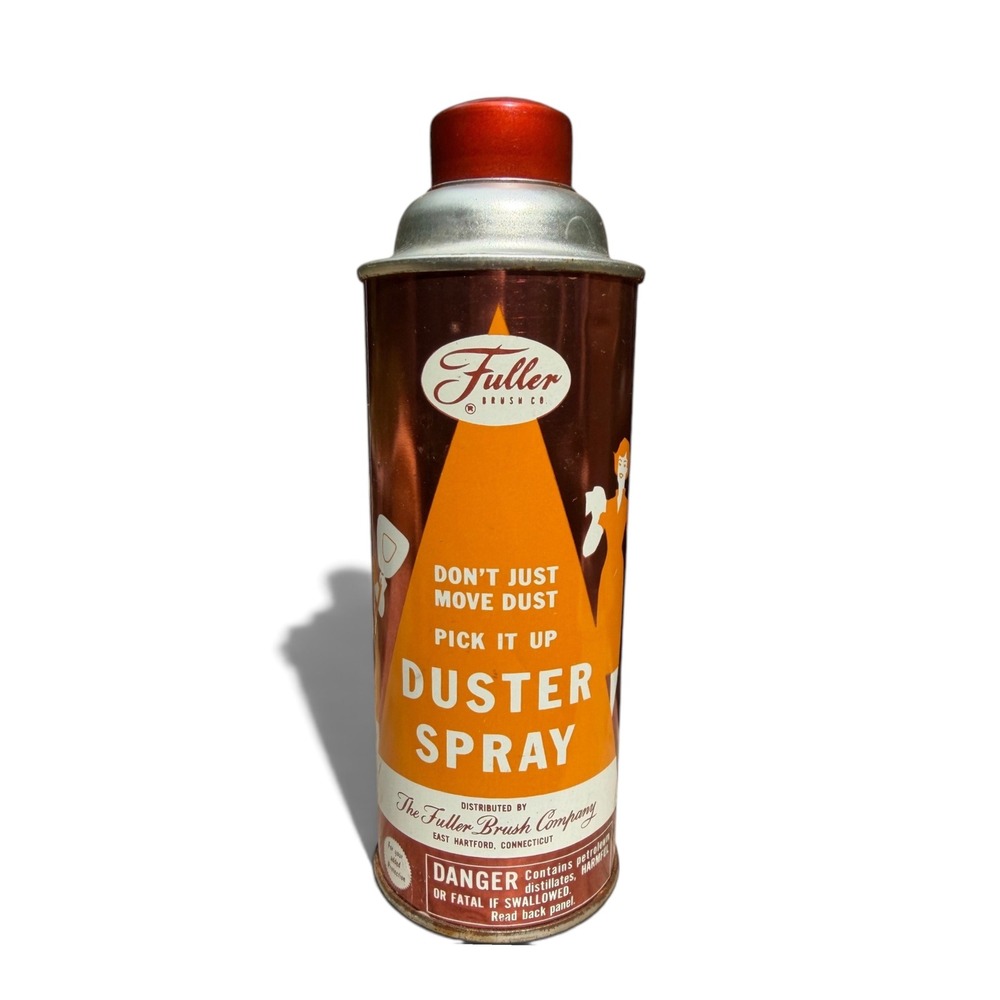 Fuller Brush Duster Spray Can Vintage 1960s MCM Metal Aerosol - Full Contents